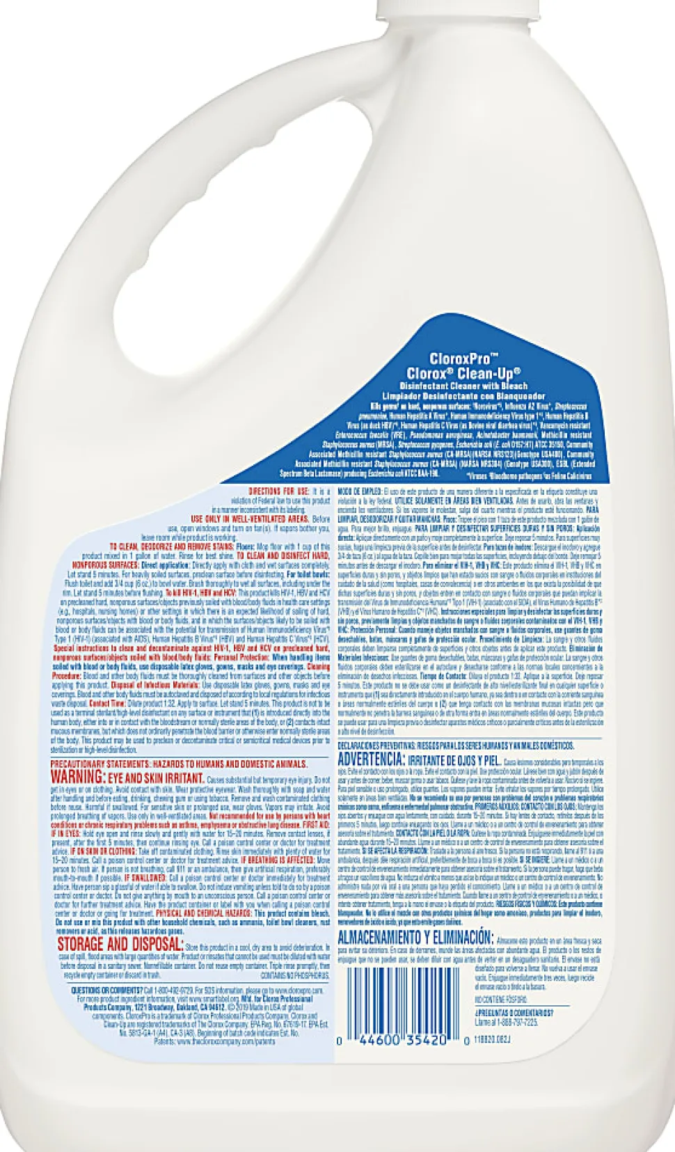 CloroxPro™ Clorox Clean-Up Disinfectant Cleaner with Bleach Refill, 128 Oz, Pack Of 4