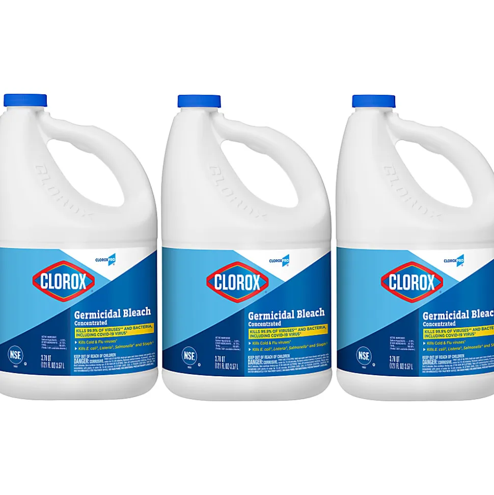 CloroxPro™ Clorox® Germicidal Bleach, Concentrated, 121 Ounce Bottle, Pack of 3 (30966)