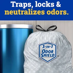 CloroxPro™ Glad ForceFlex Tall Kitchen Drawstring Trash Bags, 0.9 mil, 13 Gallon, Grey, Box Of 100