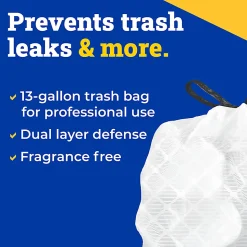 CloroxPro Glad ForceFlex Tall Kitchen Drawstring Trash Bags, 0.78 mil, 13 Gallon, Box of 100 (78374)