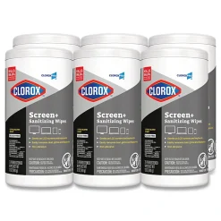 CloroxPro ScreenPlus Screen Sanitizing Wipes, 6x8, Citrus Blend, 75/Canister, 6 Canisters/CT
