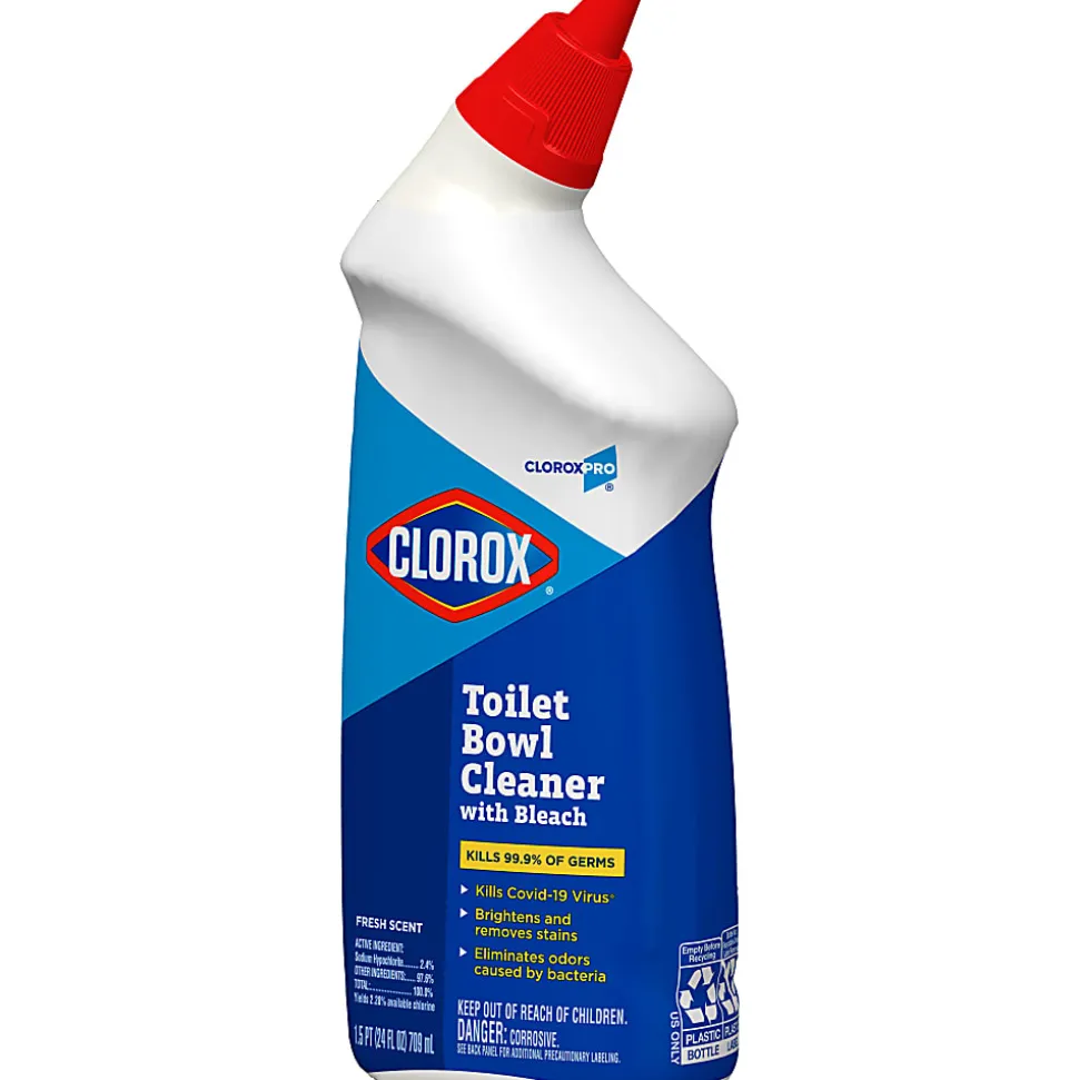 CloroxPro Toilet Bowl Cleaner with Bleach, Fresh Scent, 24 Fluid Ounces, Pack of 12