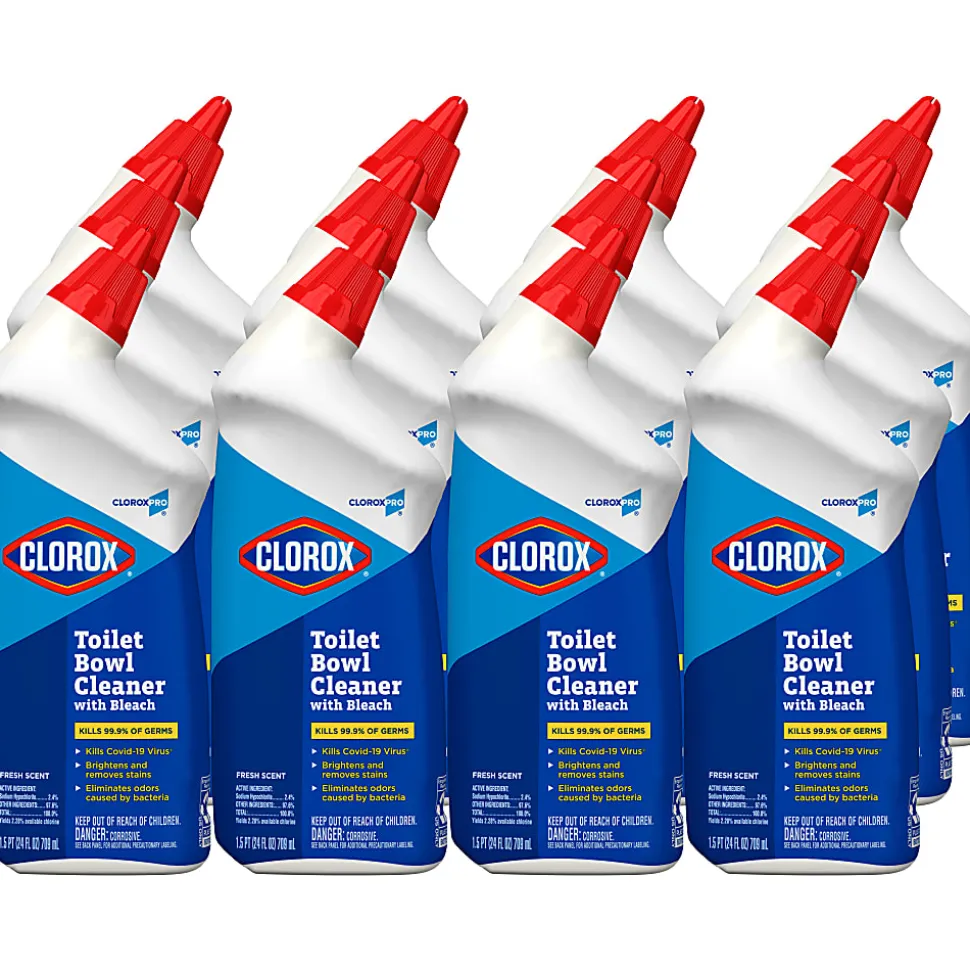 CloroxPro Toilet Bowl Cleaner with Bleach, Fresh Scent, 24 Fluid Ounces, Pack of 12