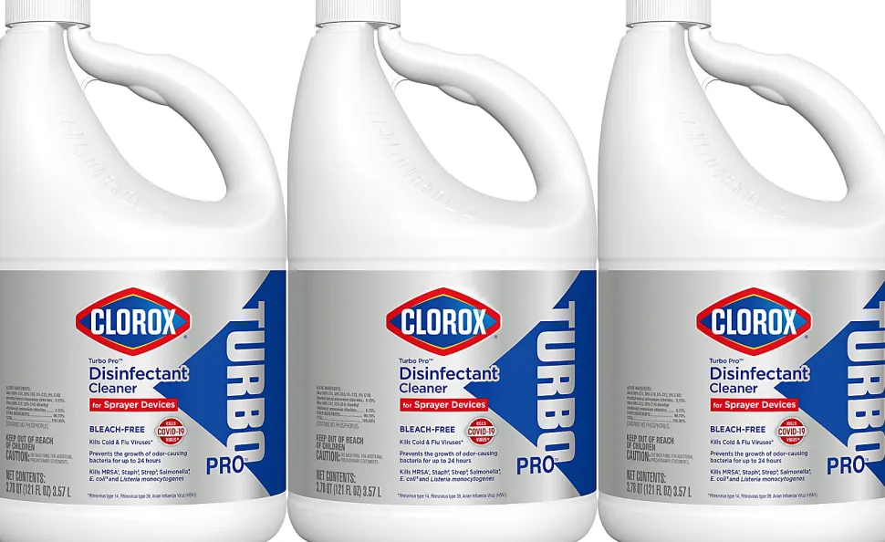 Clorox Turbo Pro™ Bleach-Free Disinfectant Cleaner for Sprayer Devices, 121 Oz, Case Of 3