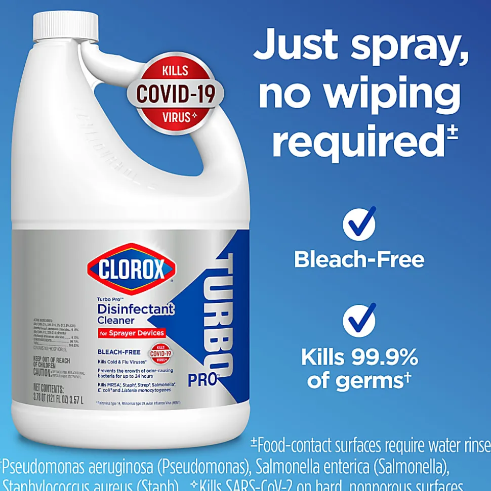 Clorox Turbo Pro™ Bleach-Free Disinfectant Cleaner for Sprayer Devices, 121 Oz, Case Of 3