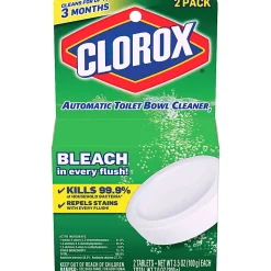 Clorox Ultra Clean Toilet Tablets Bleach - 3.50 oz (0.22 lb) - Deodorize - White - 2/Pack - 6 / Carton