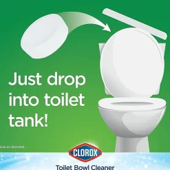 Clorox Ultra Clean Toilet Tablets Bleach - 3.50 oz (0.22 lb) - Deodorize - White - 2/Pack - 6 / Carton