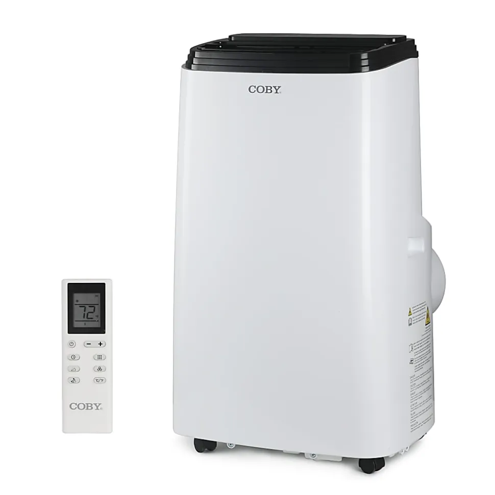 COBY Portable Air Conditioner 4-in-1 AC Unit, Heater, Dehumidifier & Fan, 12,000 BTU, 28-15/16”H x 16-3/4”W x 14-3/4”D, White