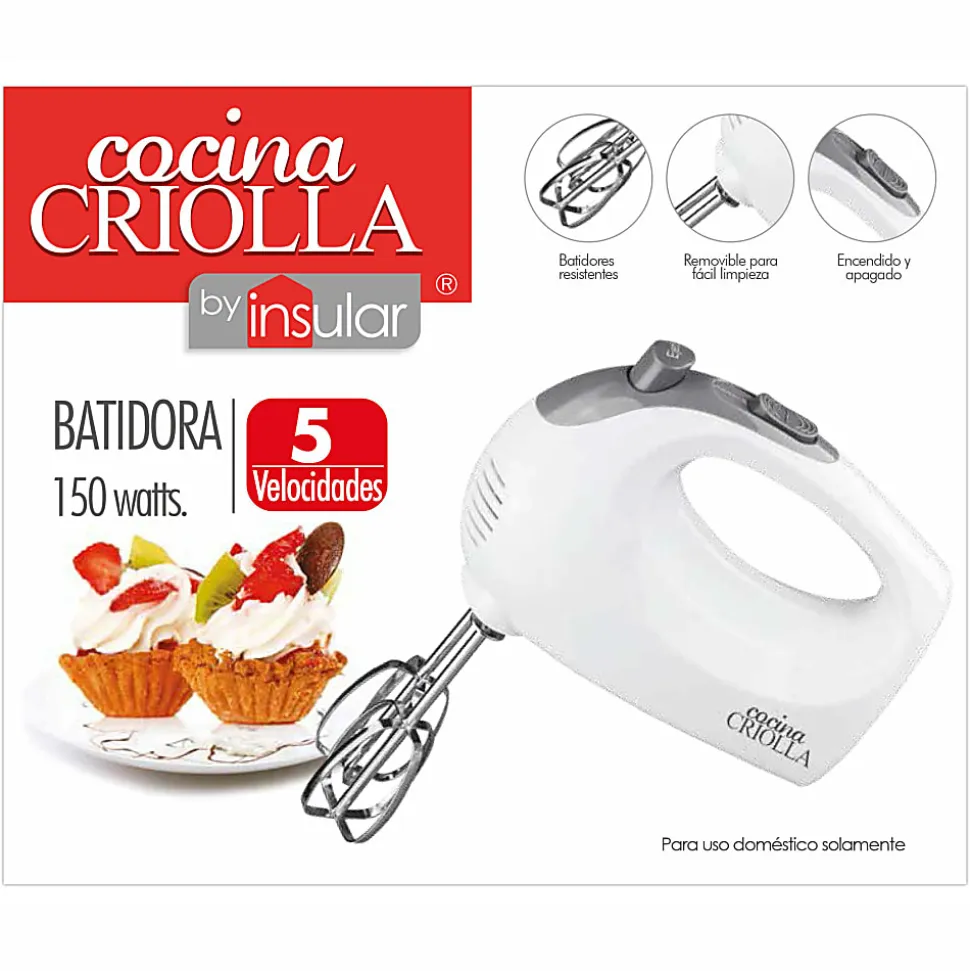 Cocina Criolla 5-Speed Hand Blender, White