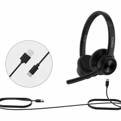 CODi CLARO Wired Stereo Dual Ear Headset with AI-Powered ENC Microphone - with AI-Powered ENC Microphone
