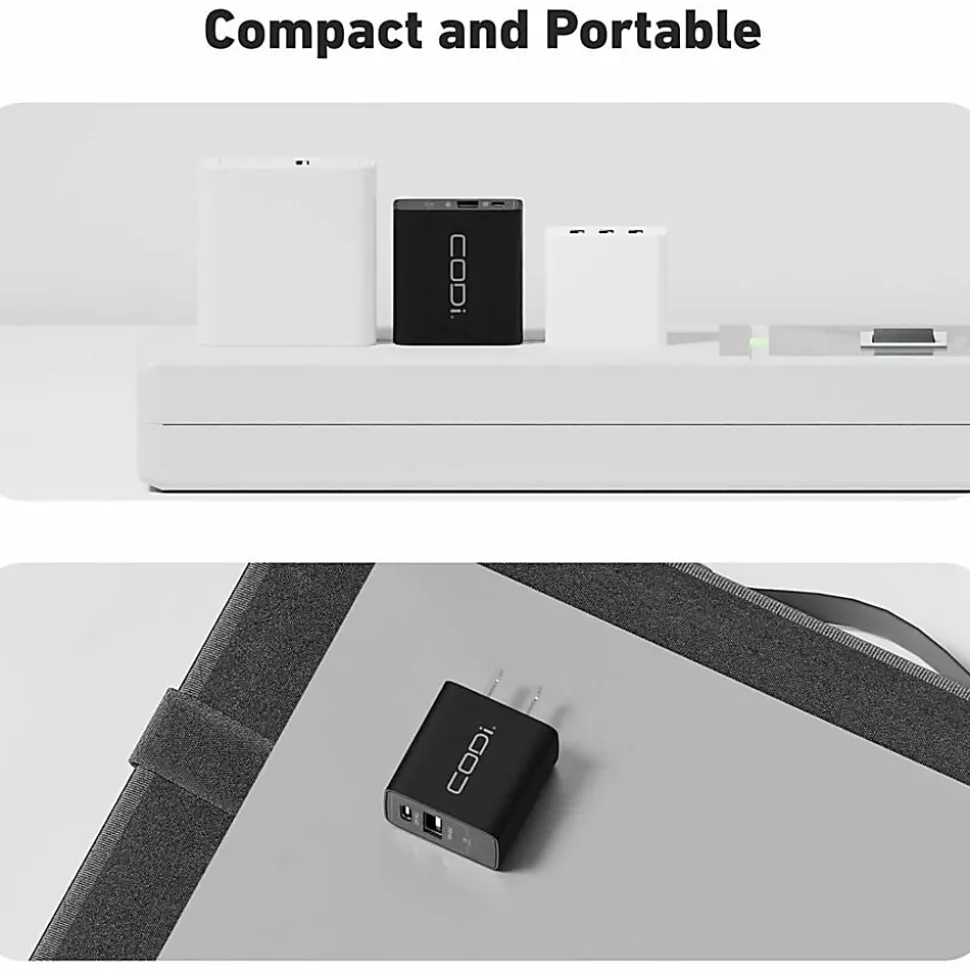 CODi Dual Port 20W Wall Charger/AC Adapter (USB-C, USB-A Outputs) - 20W -USB Type-C - USB Type-A