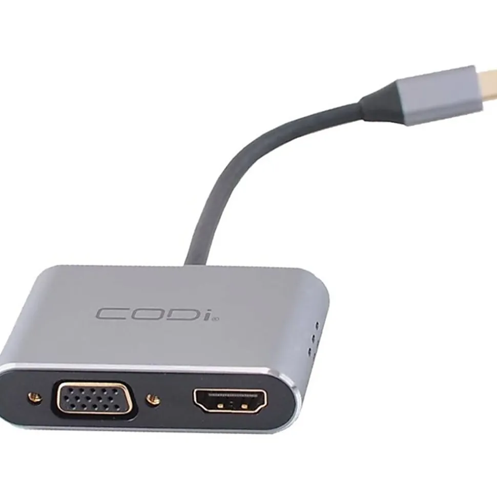CODi 4-In-1 USB-C Display Adapter - (HDMI, VGA, USB-C PD, USB-A 3.0)