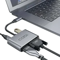 CODi 4-In-1 USB-C Display Adapter - (HDMI, VGA, USB-C PD, USB-A 3.0)