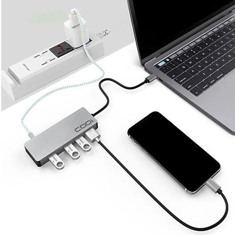 CODi 5-in-1 USB-C Multi-Port Hub - with 85W Power Delivery Passthrough