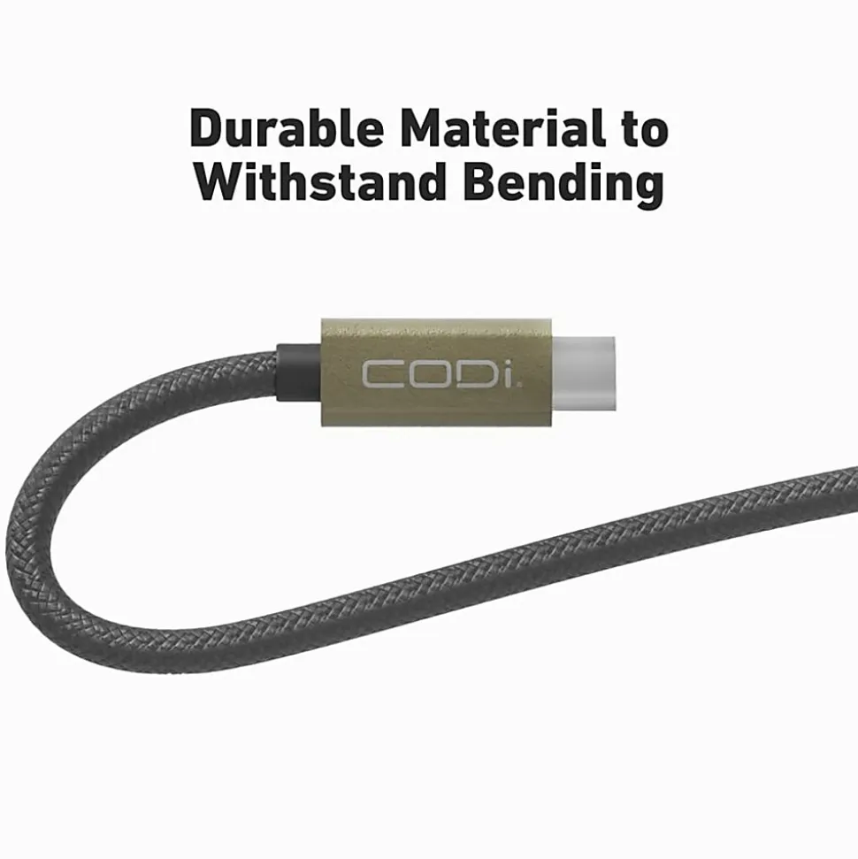 CODi USB-C to USB-C Charge & Sync Cable - 3ft Braided Nylon