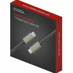 CODi USB-C to USB-C Charge & Sync Cable - 3ft Braided Nylon