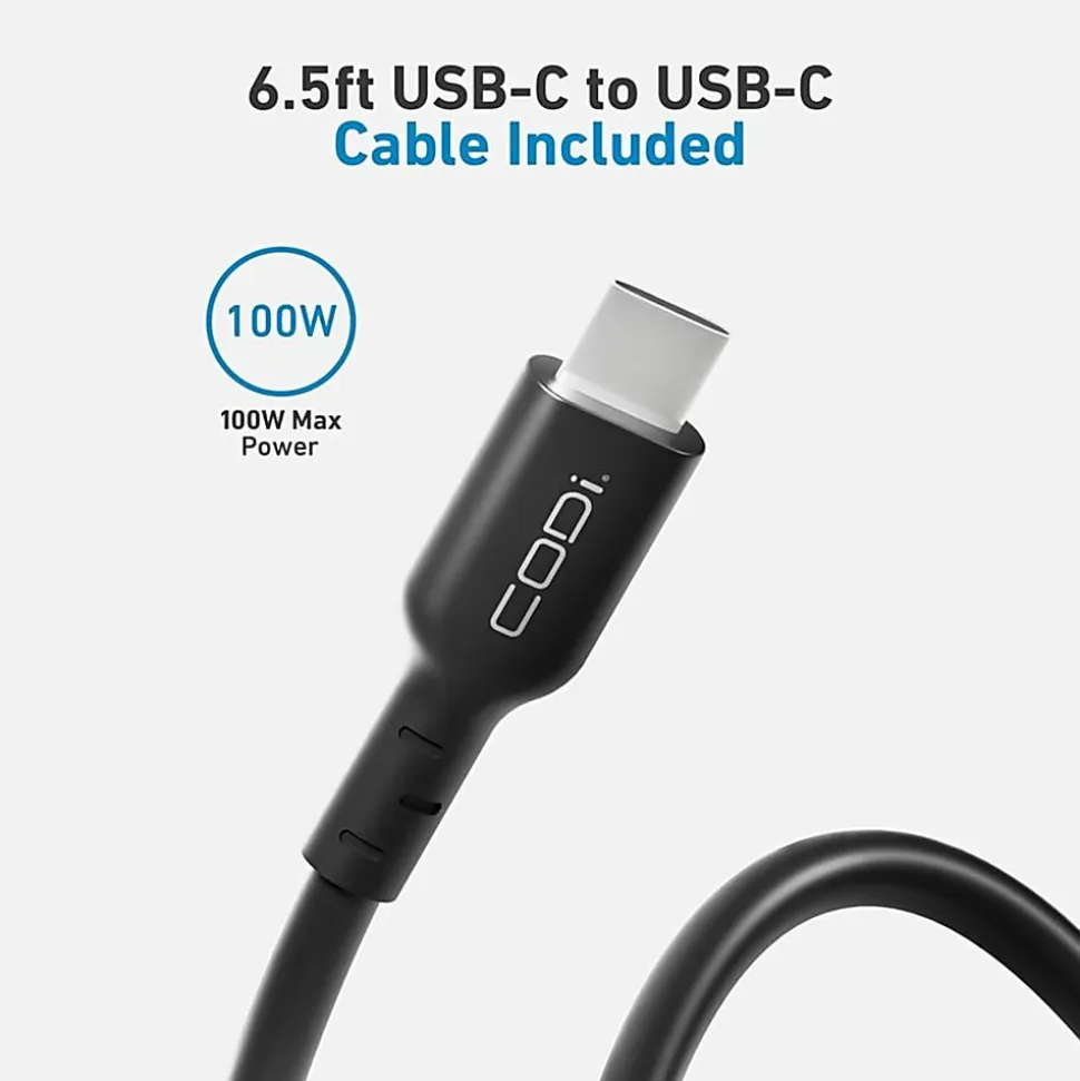 CODi 65W GaN USB-C Wall Charger - with Power Delivery and PPS Fast Charging