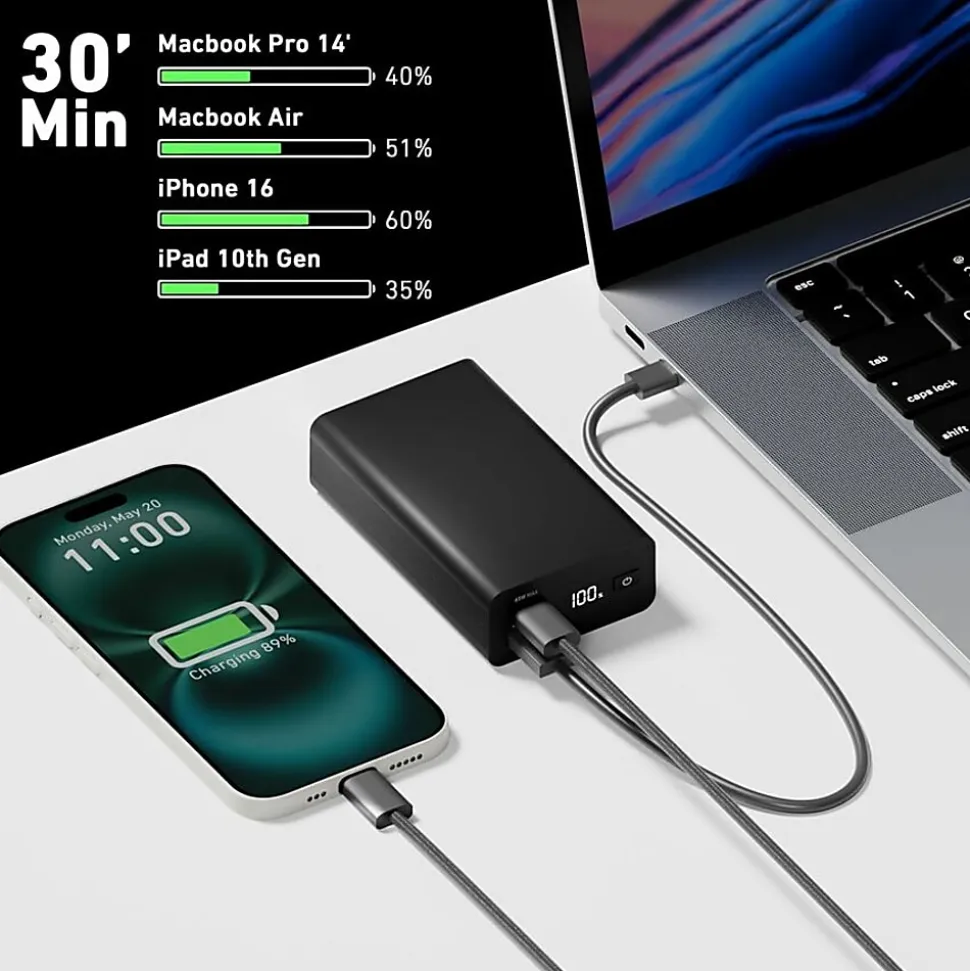 CODi 65W Laptop and Device Power Bank - with USB-C and USB-A Charging