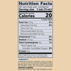 Coffee mate Almond Milk Vanilla Plant-Based Liquid Creamer Singles - Natural Vanilla Almond Milk Flavor - 0.38 fl oz (11 mL)Tub - 50 / Box