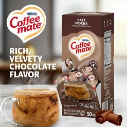 Coffee mate Café Mocha Nondairy Liquid Creamer Singles - Cafe Mocha Flavor - 0.38 fl oz (11 mL) - 200 Serving - 50/Box - 4 / Carton