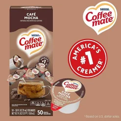 Coffee mate Café Mocha Nondairy Liquid Creamer Singles - Cafe Mocha Flavor - 0.38 fl oz (11 mL) - 200 Serving - 50/Box - 4 / Carton