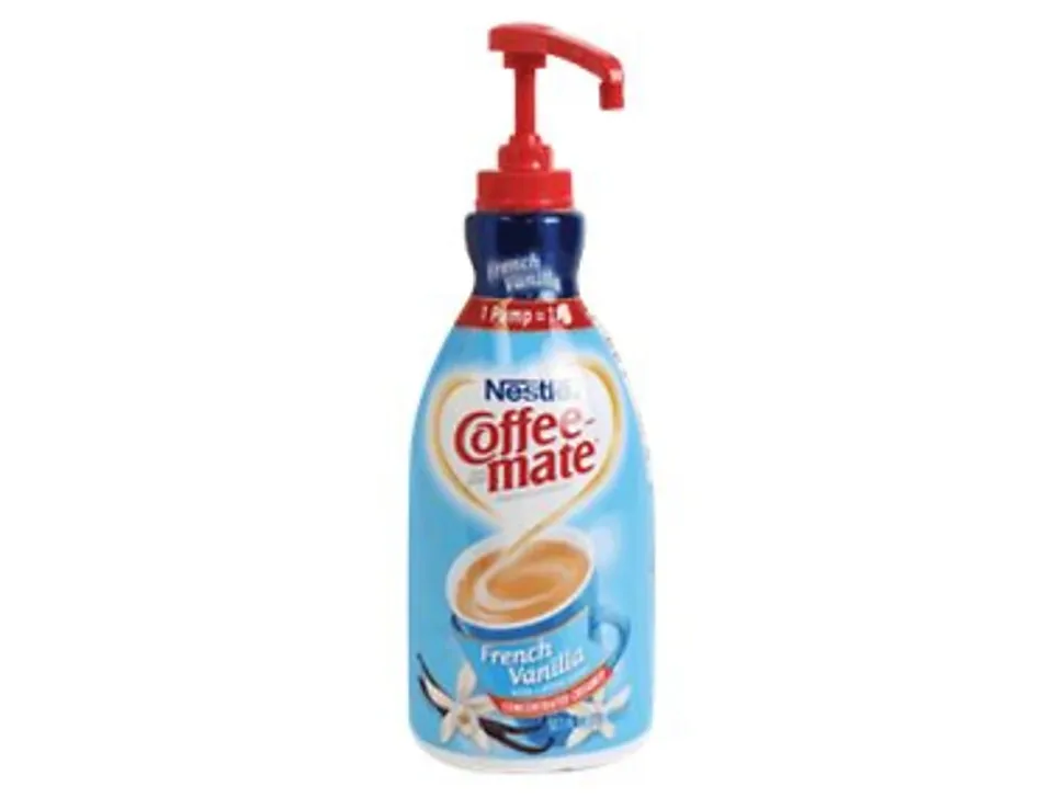 Coffee Mate French Vanilla Concentrated Coffee Creamer Pump, 1.5 L (50.72 Oz), Carton Of 2 Bottles