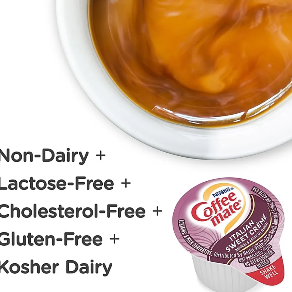 Coffee mate Italian Sweet Creme Nondairy Liquid Creamer Singles - Italian Sweet Creme Flavor - 0.38 fl oz (11 mL) - 200 Serving - 50/Box - 4 / Carton