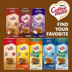 Coffee-Mate Liquid Coffee Creamer Tub Singles, 0.38 Oz, Snickers Flavor, Pack Of 50 Singles
