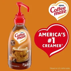 Coffee mate Salted Caramel Chocolate Liquid Coffee Creamer Pump Bottle - Salted Caramel Chocolate Flavor - 50.7 fl oz - 2/Carton Bottle - 600 Serving