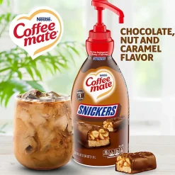 Coffee mate Snickers Flavored Liquid Creamer Pump Bottle - Snicker Flavor - 50.72 fl oz (1.50 L)Bottle - 1 Each