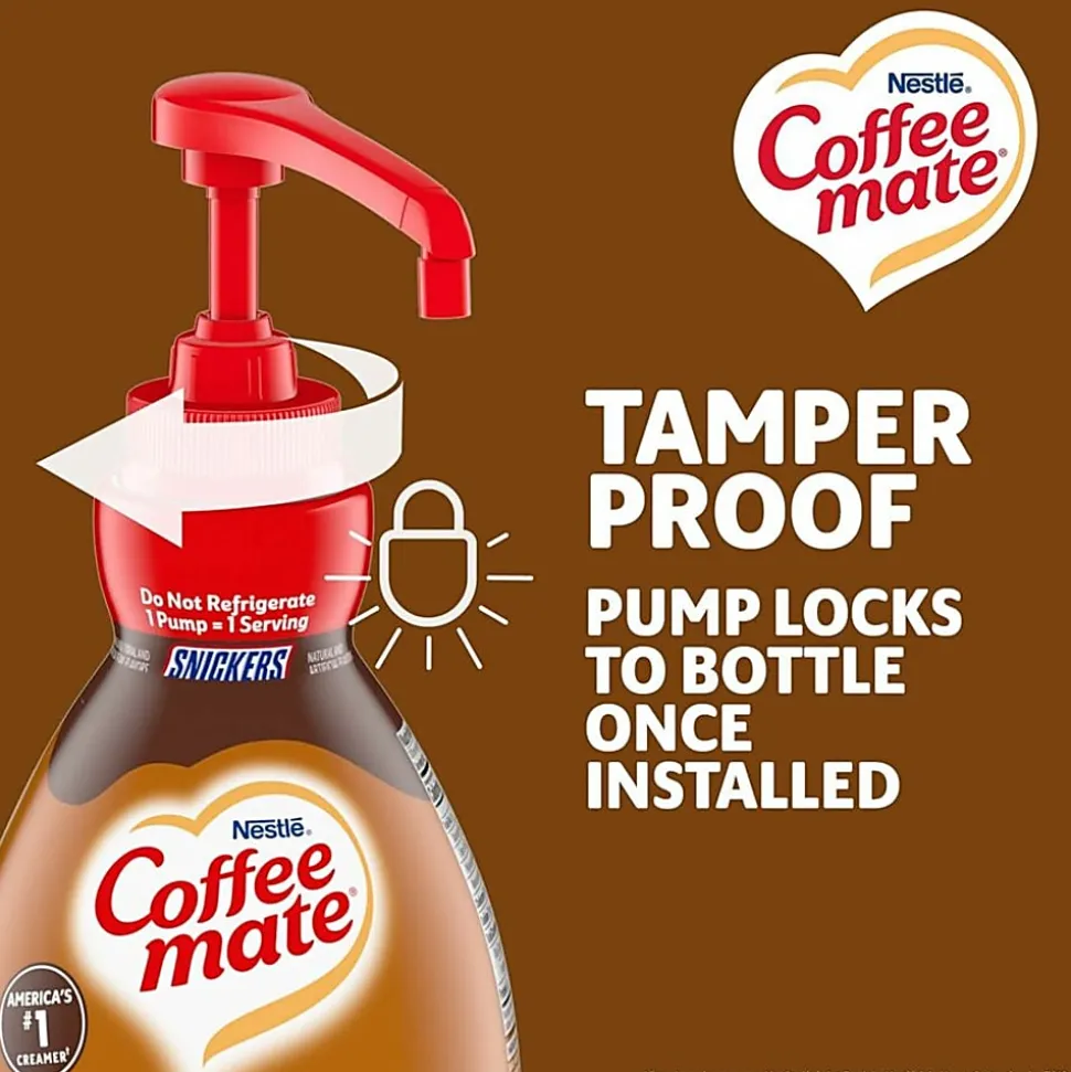 Coffee mate Snickers Flavored Liquid Creamer Pump Bottle - Snicker Flavor - 50.72 fl oz (1.50 L)Bottle - 1 Each