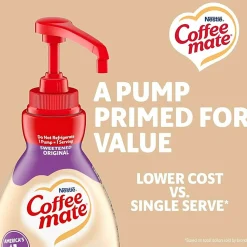 Coffee mate Sweetened Original Liquid Concentrate Coffee Creamer, 50.7 Oz, Pump Bottle, 13799CT, 2/Carton