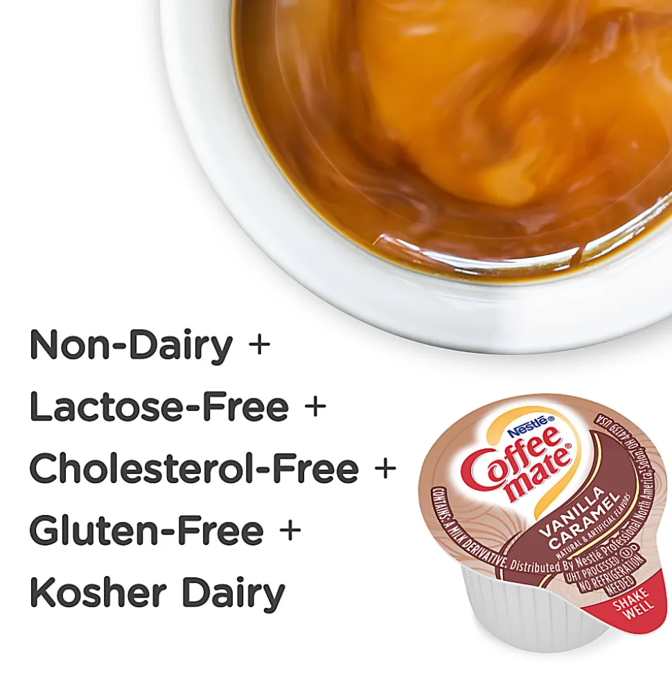 Coffee mate Vanilla Caramel Nondairy Liquid Creamer Singles - Vanilla Caramel Flavor - 0.38 fl oz (11 mL) - 200 Serving - 50/Box - 4 / Carton