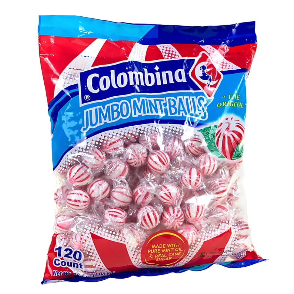 Colombina Jumbo Mint Balls, Peppermint, Approximately 120 Pieces, 3-Lb Bag