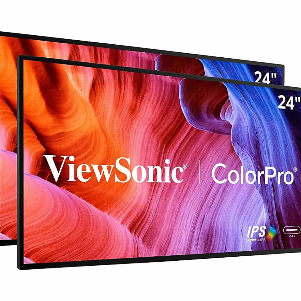 24" ColorPro™ 1080p Dual Pack Head-Only IPS Docking Monitors with 65W USB-C and Daisy Chain, VP2468AH2
