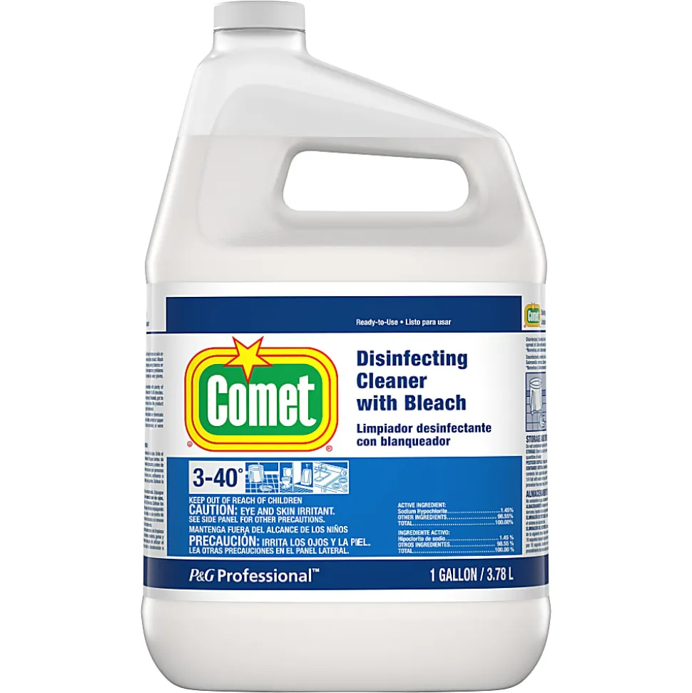 Comet® Professional Disinfecting-Sanitizing Bathroom Cleaner, 128 Oz Bottle, Case Of 3