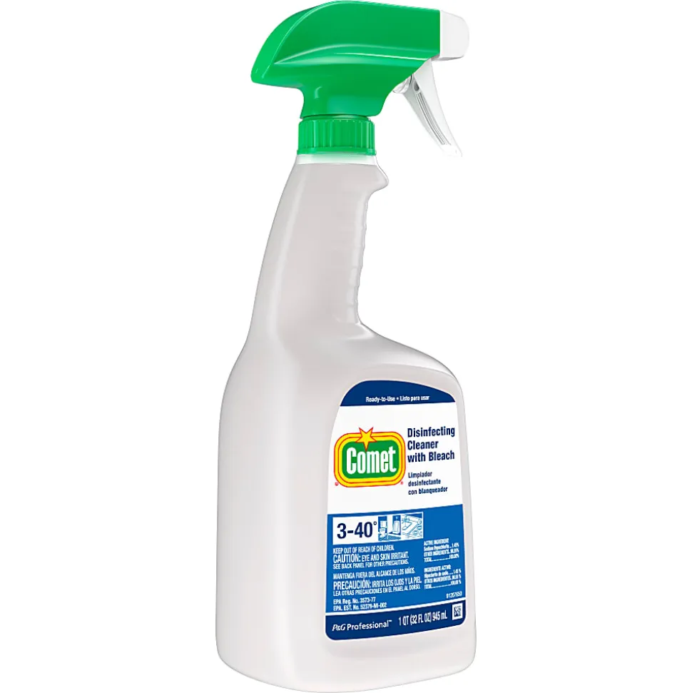 Comet Professional Disinfecting Cleaner With Bleach, 32 Oz Per Bottle, Case Of 6 Bottles