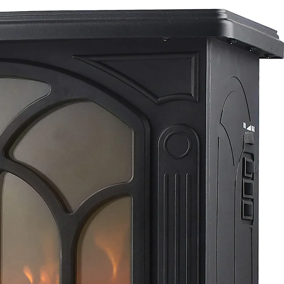 Comfort Glow® The Sanford™ 1,500-Watt Freestanding Electric Stove With Real Flame Look, 15-3/8” x 9-3/8”, Matte Black