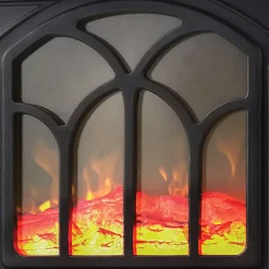 Comfort Glow® The Sanford™ 1,500-Watt Freestanding Electric Stove With Real Flame Look, 15-3/8” x 9-3/8”, Matte Black