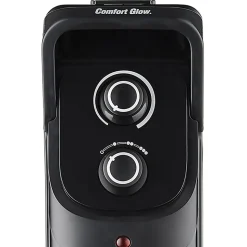 Comfort Glow® 1,500-Watt 7-Fin Oil-Filled Heater With Thermostat, 9” x 25-1/4”, Black