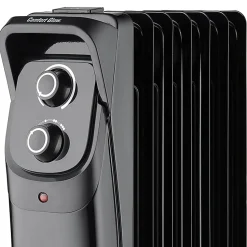 Comfort Glow® 1,500-Watt 7-Fin Oil-Filled Heater With Thermostat, 9” x 25-1/4”, Black