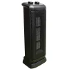 Comfort Glow 1500W Oscillating Ceramic Fan Tower Heater With Thermostat, 5-9/16" x 17-3/4", Black