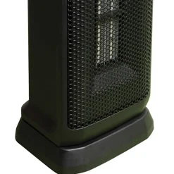 Comfort Glow 1500W Oscillating Ceramic Fan Tower Heater With Thermostat, 5-9/16" x 17-3/4", Black