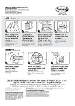 Command Broom Gripper, 2 Broom Gripper Hooks, 4 White Adhesive Strips, Damage Free Hanging Picture Hangers, No Tools Wall Hanging Strips