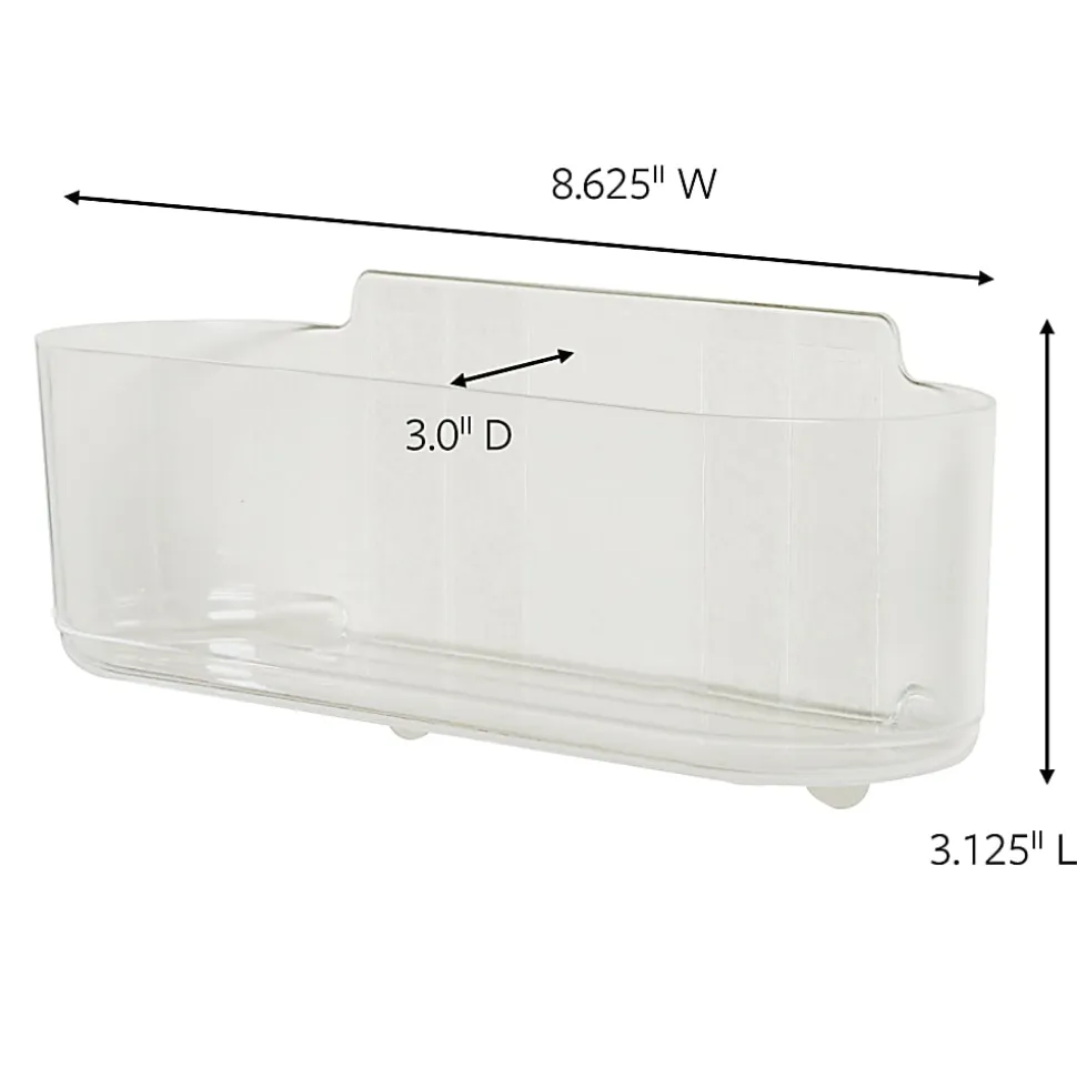 Command Clear Large Caddy with Clear Strips, Large, 4lb, Clear, 1 Caddy, 4 Strips, HOM15CLR-ES