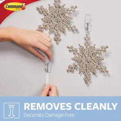 Command™ Clear Medium Wire Toggle Hook, 2 lb, Transparent, 2 Hooks, 3 Strips/Pack