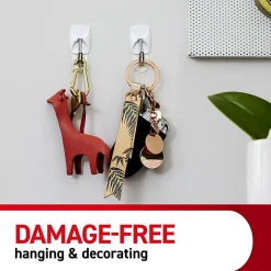 Command 3 Clear Small Wire Toggle Hooks and 4 Command Strips, Holds up to 0.5 lb, 17067