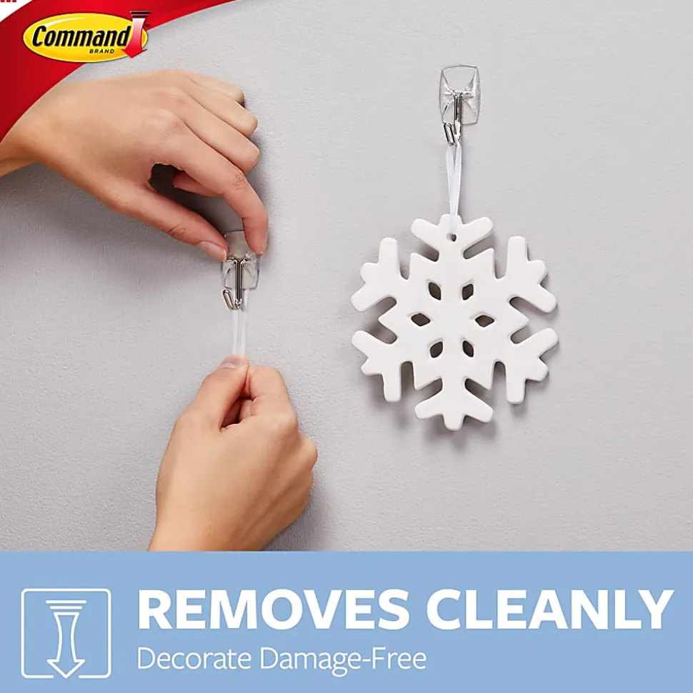Command 3 Clear Small Wire Toggle Hooks and 4 Command Strips, Holds up to 0.5 lb, 17067CLR