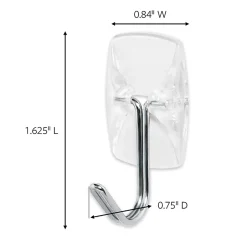 Command 3 Clear Small Wire Toggle Hooks and 4 Command Strips, Holds up to 0.5 lb, 17067CLR