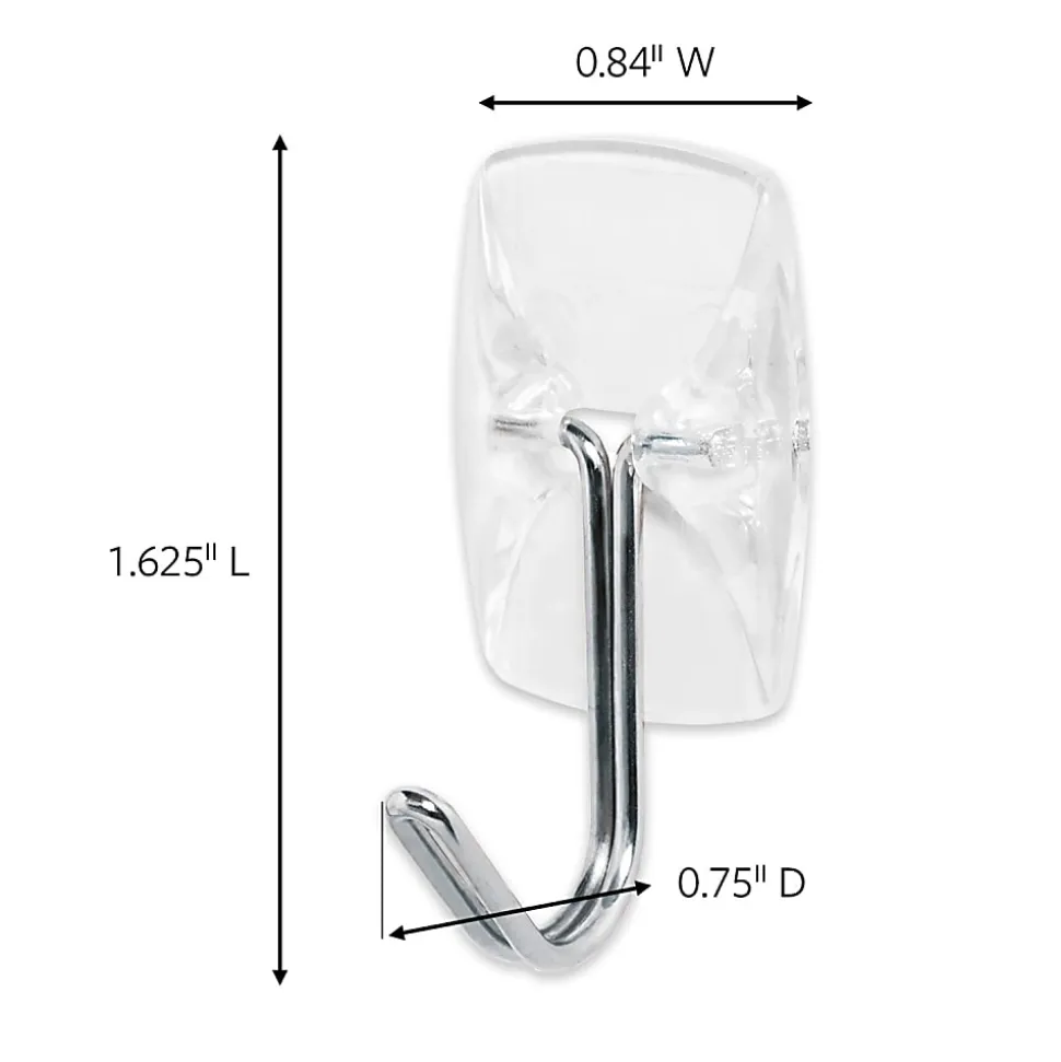 Command 3 Clear Small Wire Toggle Hooks and 4 Command Strips, Holds up to 0.5 lb, 17067CLR